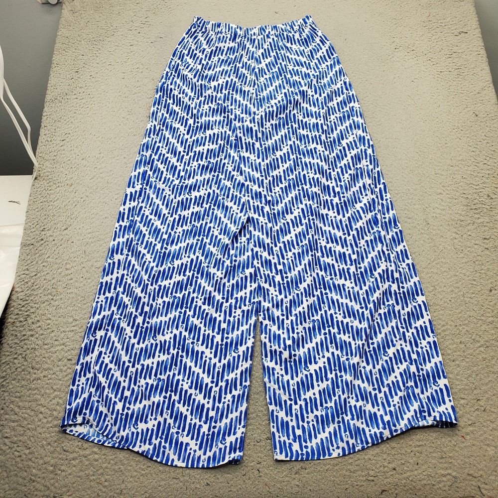 Skies Are Blue Palazzo Pants Womens XS Multi-Patterned Pleated Wide Leg Side Zip - Picture 2 of 10